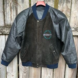 Vintage 1980s Code Zero Intensity Embroidered Varsity Jacket. Size S